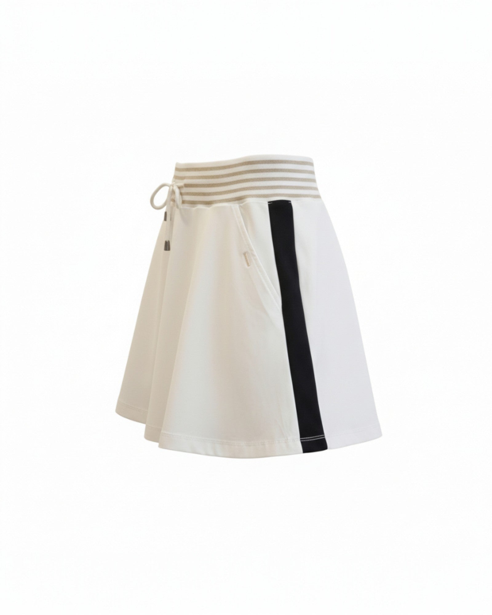 Golden Court Skirt – Off-White/Black/Gold