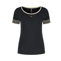 Golden Trims Round Neck - Black - Padel73