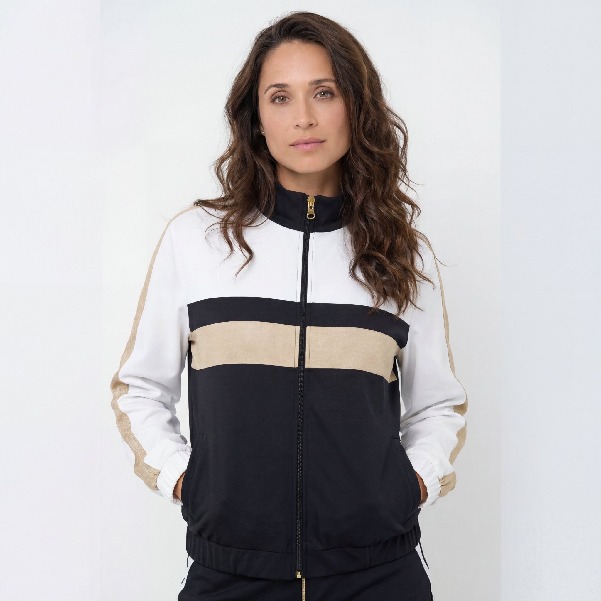 Golden Court Jacket - White/Gold/Black - Padel73