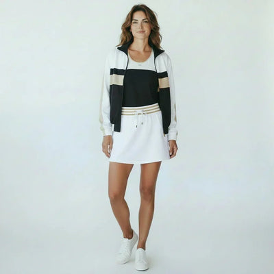 Golden Court Skirt – Off - White/Black/Gold - Padel73