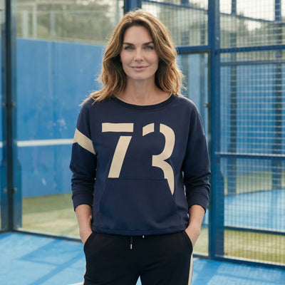 Golden Varsity Sweat – Black/champagne - Padel73